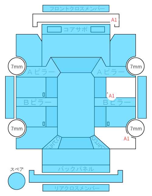 Body condition diagram (damage marks, Japanese labels)