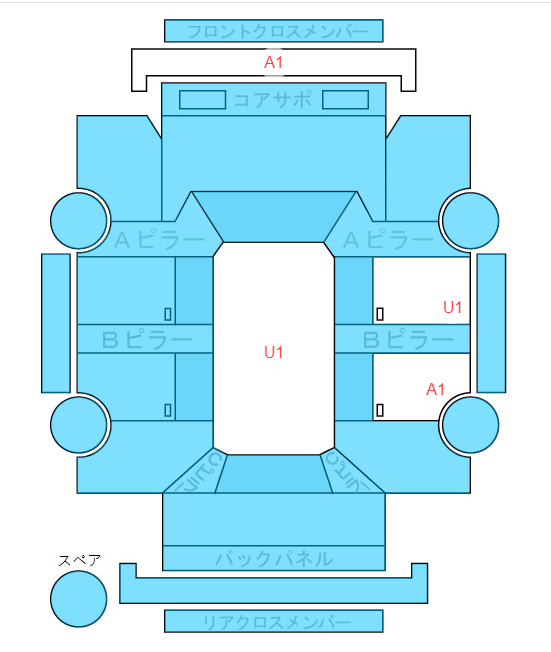 Body condition diagram (damage marks, Japanese labels)
