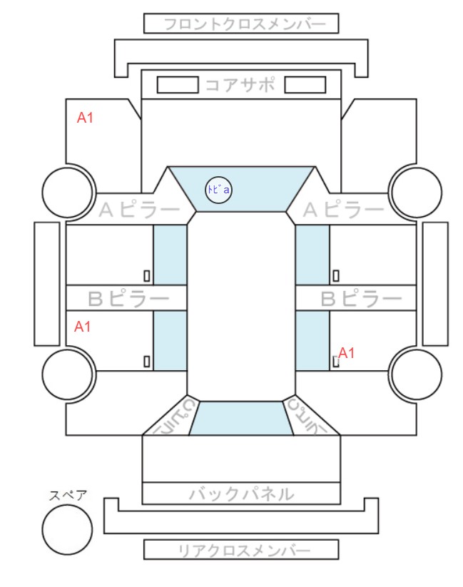 Body condition diagram (damage marks, Japanese labels)