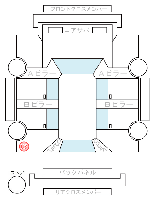 Body condition diagram (damage marks, Japanese labels)
