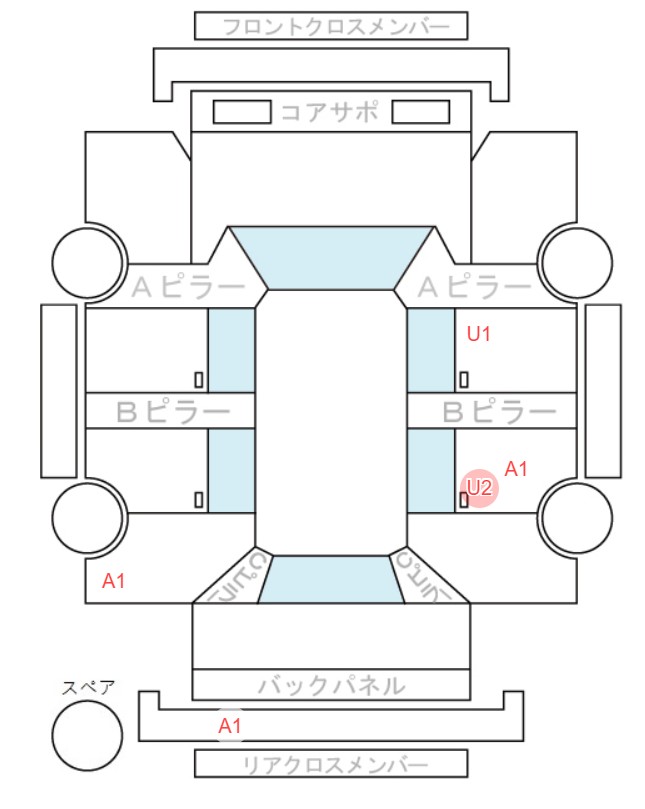 Body condition diagram (damage marks, Japanese labels)