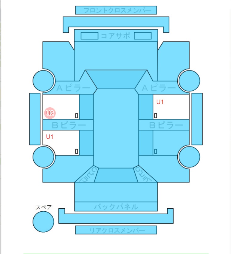 Body condition diagram (damage marks, Japanese labels)