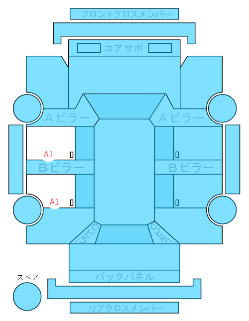 Body condition diagram (damage marks, Japanese labels)