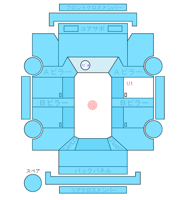 Body condition diagram (damage marks, Japanese labels)