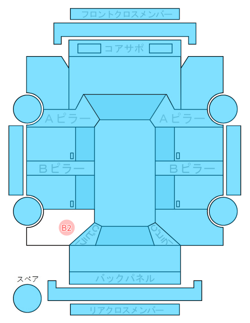 Body condition diagram (damage marks, Japanese labels)