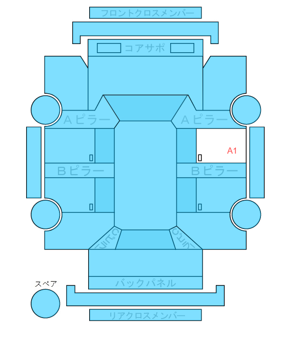 Body condition diagram (damage marks, Japanese labels)