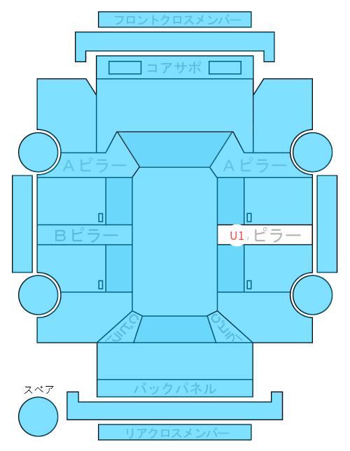 Body condition diagram (damage marks, Japanese labels)