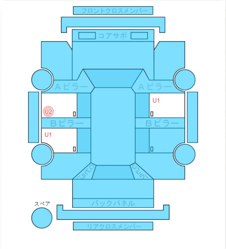Body condition diagram (damage marks, Japanese labels)