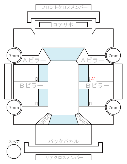 Body condition diagram (damage marks, Japanese labels)