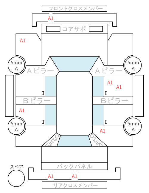 Body condition diagram (damage marks, Japanese labels)