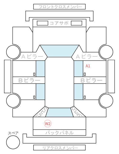 Body condition diagram (damage marks, Japanese labels)
