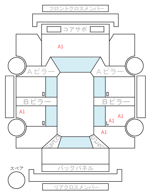 Body condition diagram (damage marks, Japanese labels)