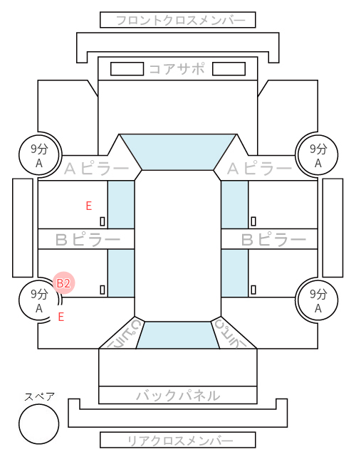 Body condition diagram (damage marks, Japanese labels)