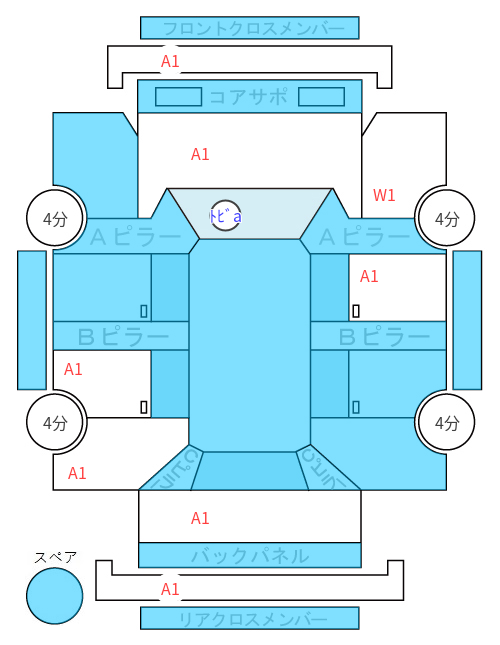 Body condition diagram (damage marks, Japanese labels)