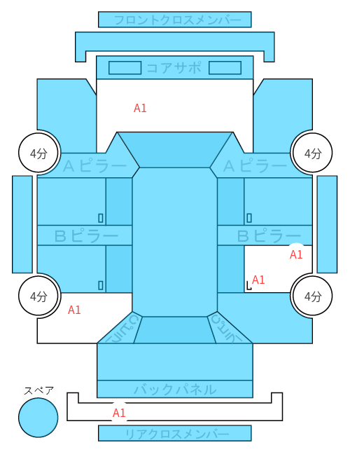 Body condition diagram (damage marks, Japanese labels)