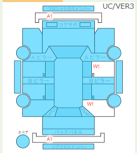 Body condition diagram (damage marks, Japanese labels)