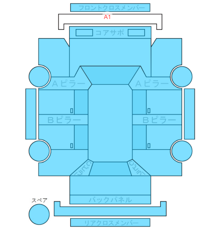 Body condition diagram (damage marks, Japanese labels)