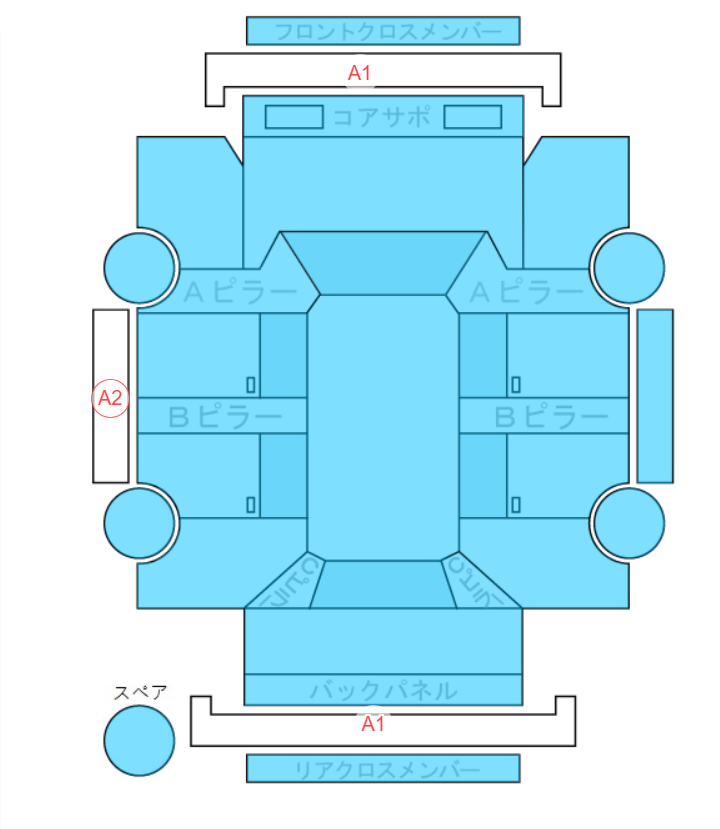 Body condition diagram (damage marks, Japanese labels)