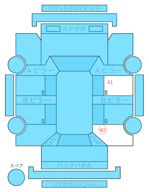 Body condition diagram (damage marks, Japanese labels)