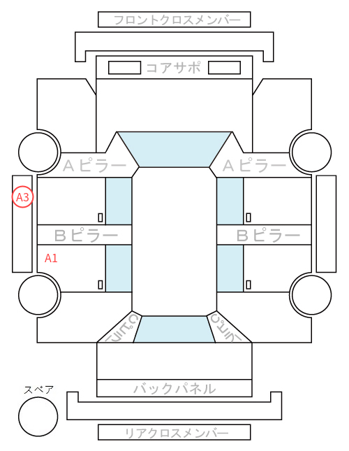 Body condition diagram (damage marks, Japanese labels)