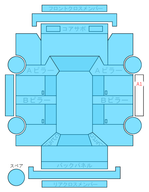Body condition diagram (damage marks, Japanese labels)