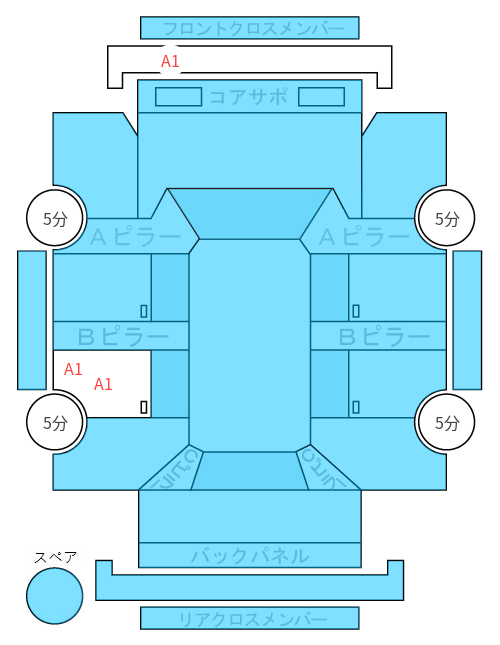 Body condition diagram (damage marks, Japanese labels)