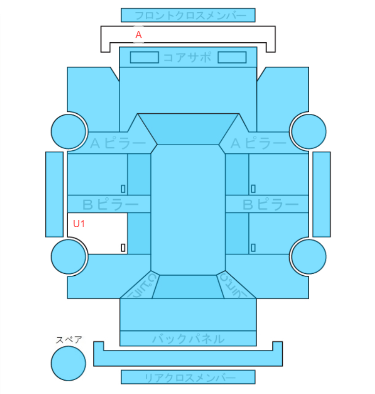 Body condition diagram (damage marks, Japanese labels)