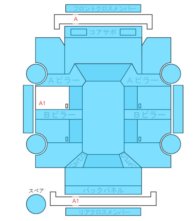 Body condition diagram (damage marks, Japanese labels)