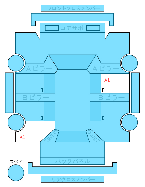 Body condition diagram (damage marks, Japanese labels)