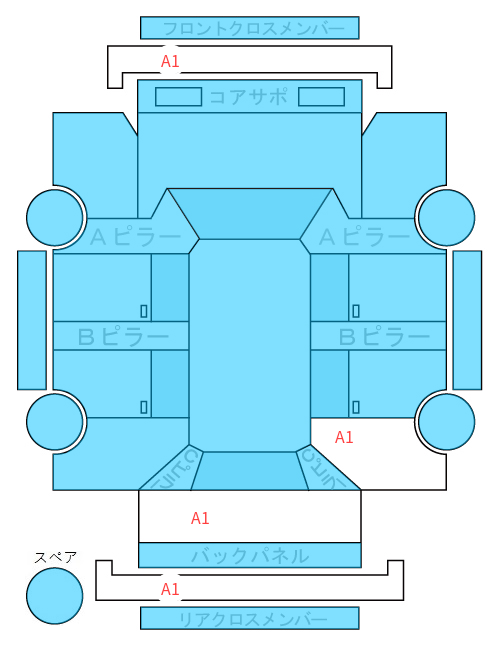 Body condition diagram (damage marks, Japanese labels)