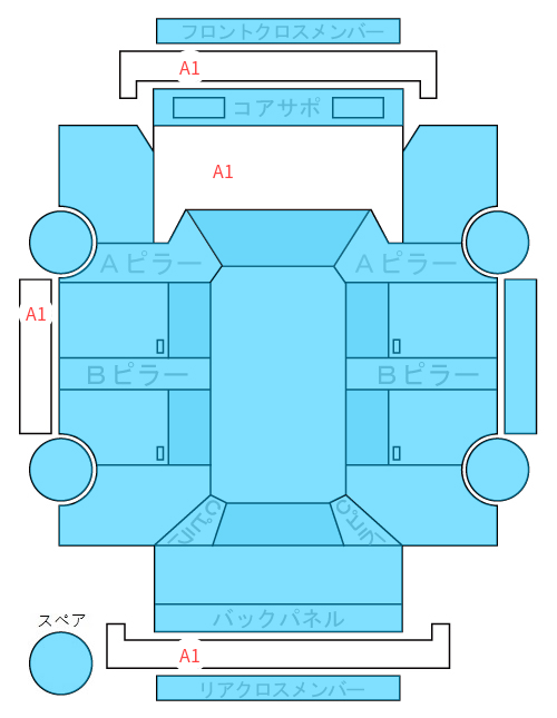Body condition diagram (damage marks, Japanese labels)