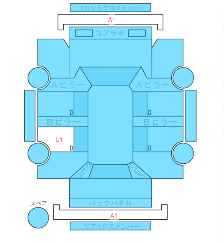 Body condition diagram (damage marks, Japanese labels)