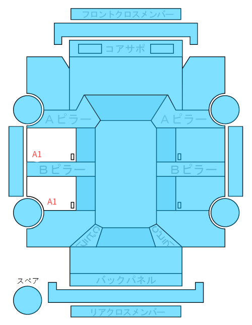 Body condition diagram (damage marks, Japanese labels)