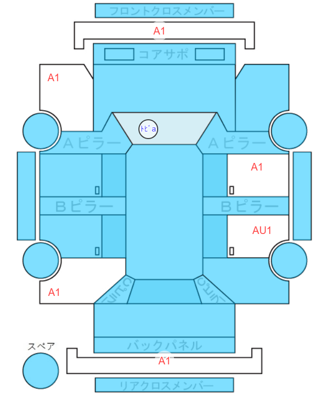 Body condition diagram (damage marks, Japanese labels)