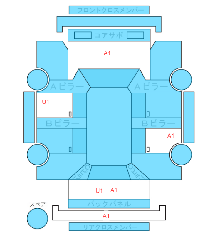 Body condition diagram (damage marks, Japanese labels)