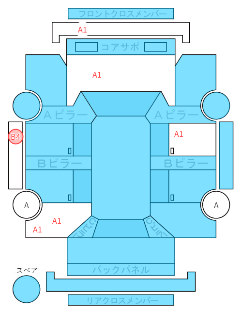 Body condition diagram (damage marks, Japanese labels)