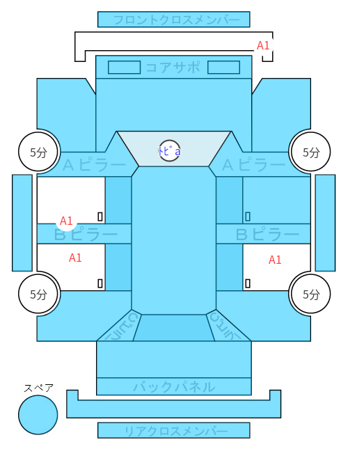 Body condition diagram (damage marks, Japanese labels)