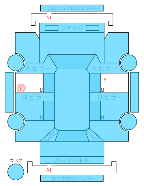Body condition diagram (damage marks, Japanese labels)