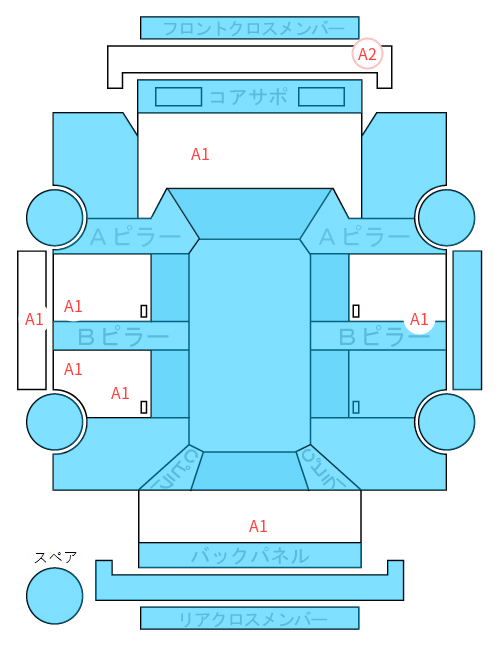 Body condition diagram (damage marks, Japanese labels)
