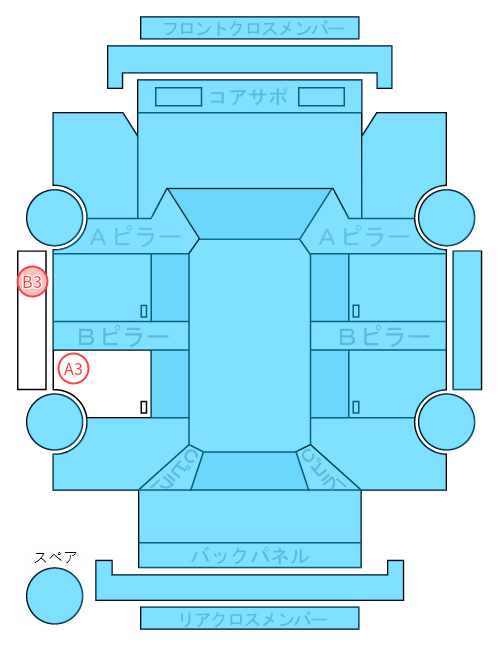 Body condition diagram (damage marks, Japanese labels)