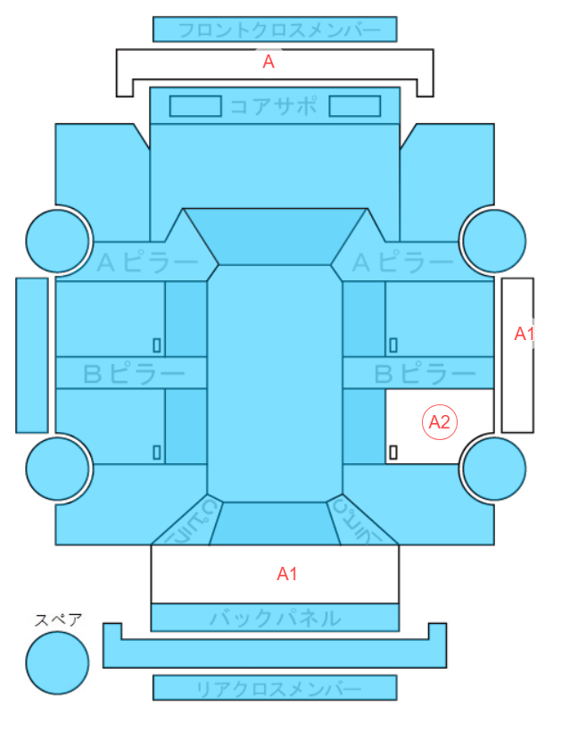 Body condition diagram (damage marks, Japanese labels)