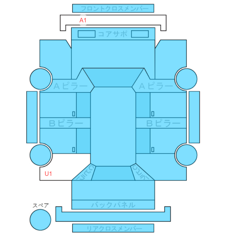Body condition diagram (damage marks, Japanese labels)