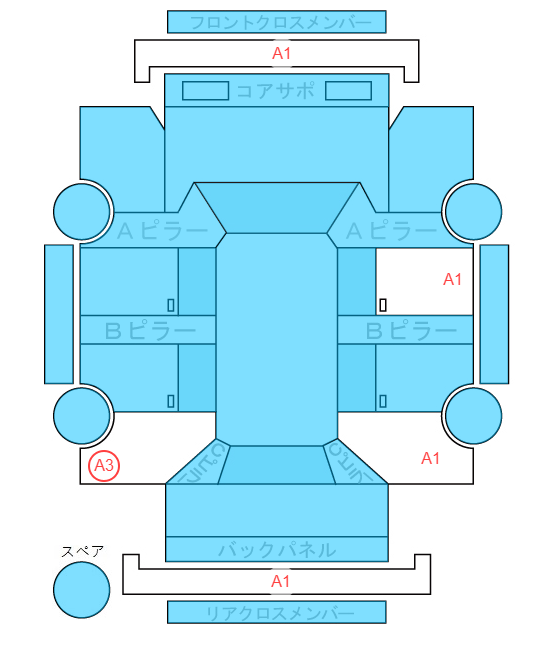 Body condition diagram (damage marks, Japanese labels)