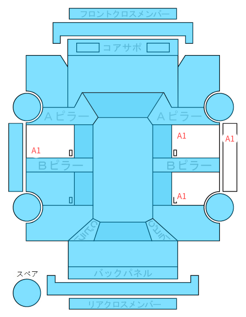 Body condition diagram (damage marks, Japanese labels)