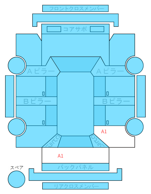 Body condition diagram (damage marks, Japanese labels)