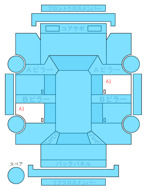 Body condition diagram (damage marks, Japanese labels)