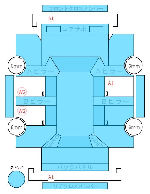 Body condition diagram (damage marks, Japanese labels)