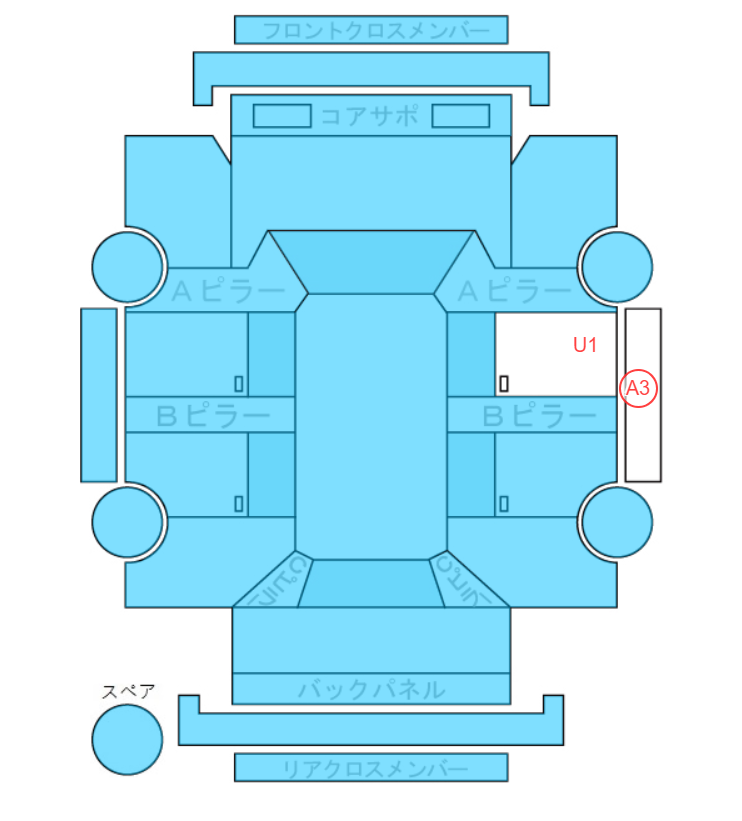 Body condition diagram (damage marks, Japanese labels)