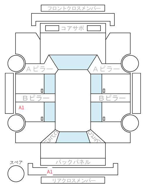 Body condition diagram (damage marks, Japanese labels)