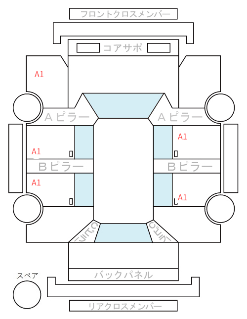 Body condition diagram (damage marks, Japanese labels)